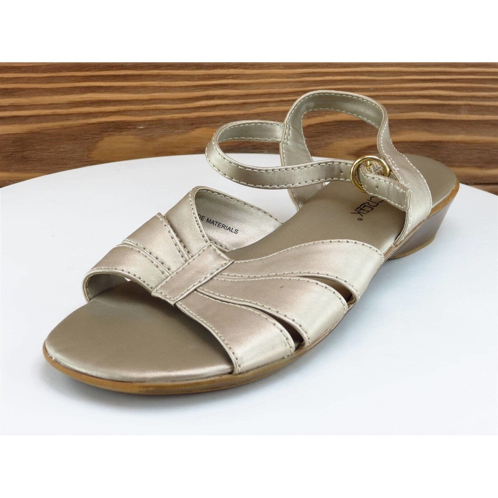 Cabin Creek Size 7 M Women Sandal Ankle Strap Beige Synthetic